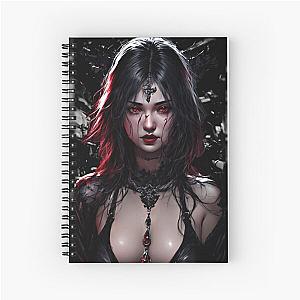 Beautiful Goth Girl Dark Vampyr Spiral Notebook
