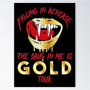 gold vampire lips poster