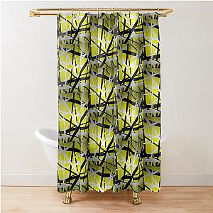 van halen stripes yellow Shower Curtain