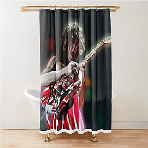 Eddie Van Halen EVH Guitar Solo Artwork Shower Curtain