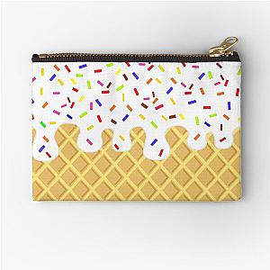 Vanilla Ice Cream Waffle Cone Zipper Pouch