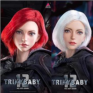 VERYCOOL 1/6 VCF-2060 12 Rainbow Head Sculpt Red White Hair Girl Head Action Figure Toy