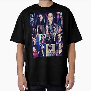 Victoria Pedretti Actress Square Photos Dark Tint Aesthetic Collage 7 Oversized T-Shirt
