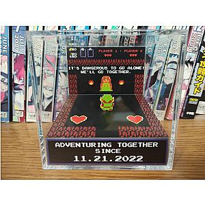 Legend of Zelda Anniversary Valentines Diorama - Dangerous to go Alone! - Zelda 3D Diorama Cube