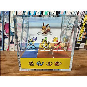 Evolution Eevee (Vaporeon, Jolteon, Flareon) P1, Eeveelutions 3D Diorama Cube