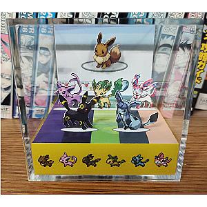 Evolution Eevee (Umbreon, Espeon, Leafeon, Glaceon, Sylveon) P2 Eevee 3D Diorama Cube