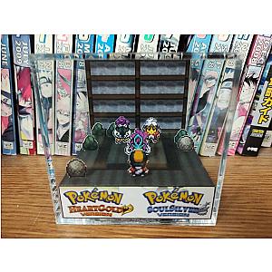 Legendary Beasts Raikou, Entei, Suicune, Burned Tower 3D Diorama Cube, Raikou, Entei