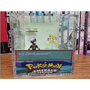 Jirachi Encounter, Jirachi 3D Diorama Cube, Jirachi Handmade Crystal Diorama Cube, Unique Gift for Gamers