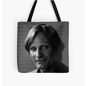 Viggo Mortensen Black & White Painting All Over Print Tote Bag