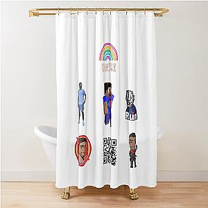 vikkstar sticker pack  Shower Curtain