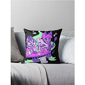 Alastor Husk Nifty and Angel Dust Playing Cards - Hazbin Hotel  Throw Pillow