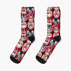 Hazbin Hotel Swirls of Chaos Characters Socks