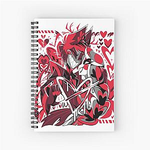 of Charlie + Alastor 2023 Hazbin Hotel V-day Inspired Fanmerch (White BG) Spiral Notebook