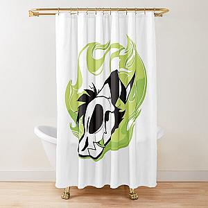 Vivziepop Merch Helluva Boss Flaming Skull Shower Curtain