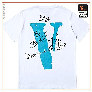 Vlone T-Shirts - Vlone Death B4 Dishonor White T-Shirt VL2309