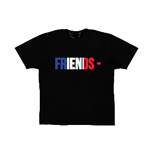 Vlone Shirts - FRIENDS FRA T-SHIRT BLACK VLC2710