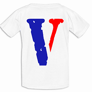 Vlone Shirts - VLONE V Red and Blue Back Print Tee VLC2710