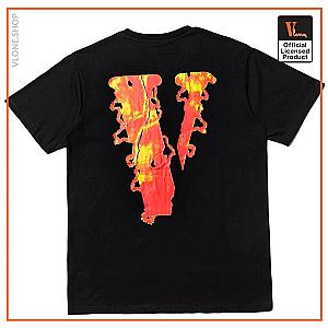 Vlone Shirts - Vlone Flame Skull Tee Shirt VL2409