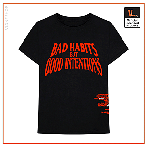 Vlone Shirts - Nav x Vlone Bad Habits T-Shirt VL2409