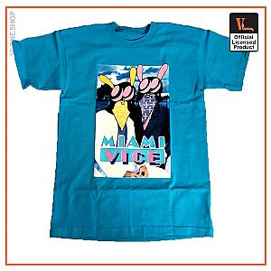 Vlone T-Shirts - Vlone Miami Vice Tee - Blue VL2309