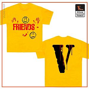 Vlone T-Shirts - Vlone x Kika Drip Blood V Staple Friends Tee  Yellow VL2309