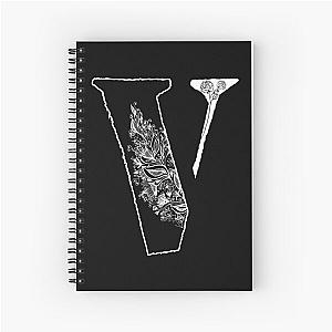 Vlone with floral motifs , cute design for V Spiral Notebook