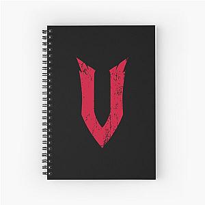 v rising grunge effect logo Spiral Notebook