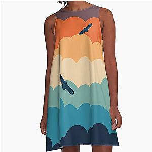 Vultures Circling Clouds Sunset A-Line Dress