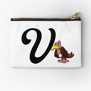 V for vulture letter ( alphabet ) Zipper Pouch