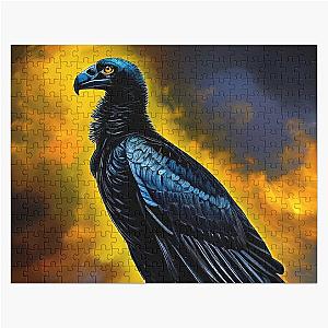 Black Vulture Against Glowing Sky, Ai Generated Art  Jigsaw Puzzle