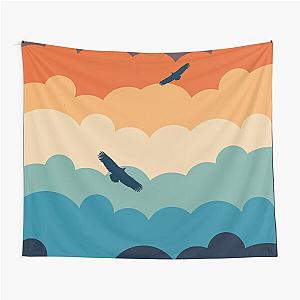 Vultures Circling Clouds Sunset Tapestry