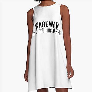 Carry Your Cross Fitness Wage War 2 Corinthians 10 3 6 A-Line Dress