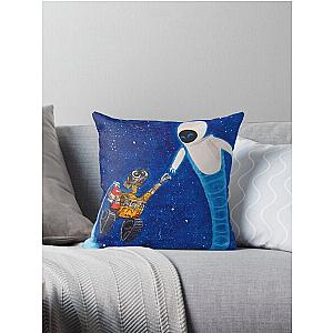 Wall-e and Eve painting Throw Pillow