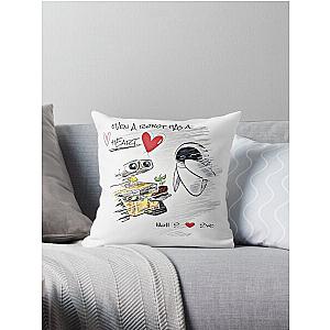 Wall E ❤️ Eve  Throw Pillow