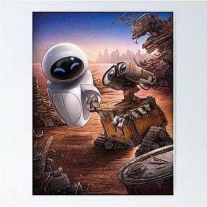 Romace Wall e and Eve art Poster