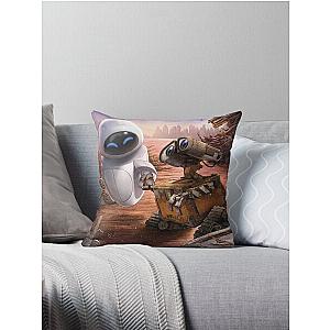 Romace Wall e and Eve art Throw Pillow