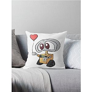 Sad Wall-E with Heart Balloon  Throw Pillow