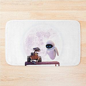 Wall E on bench Bath Mat