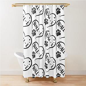 Wall-e aname in a heart with a paw, great gift for dog or cat owners Shower Curtain