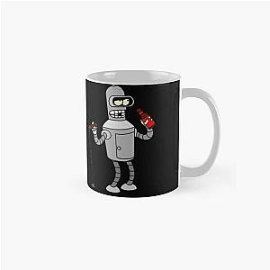 Bender with Wall-E Cleaning Up His Mess Fan Art Drawing Classic Mug