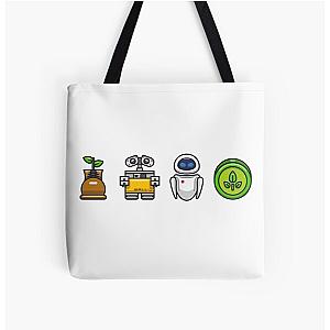 Wall-e and Eve All Over Print Tote Bag