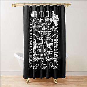 ZEIDERS Pretty Little Poison Song Title collage Shower Curtain