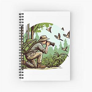 Bird watcher and the birds Spiral Notebook