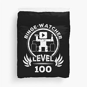 Level 100 Binge Watcher TV Fan Gift Duvet Cover