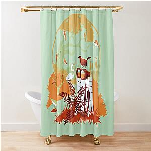 Birdwatcher (reds) Shower Curtain