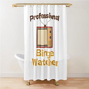 Retro Professional Binge Watcher Shower Curtain