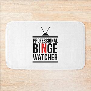 Professional Binger Watcher- Black Bath Mat