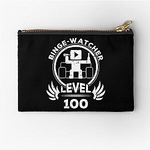 Level 100 Binge Watcher TV Fan Gift Zipper Pouch