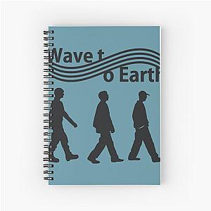 Wave to Earth - Black Stencil Spiral Notebook