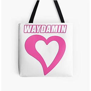 Waydamin Bags - Waydamin Merch Way Damin Heart All Over Print Tote Bag RB2109